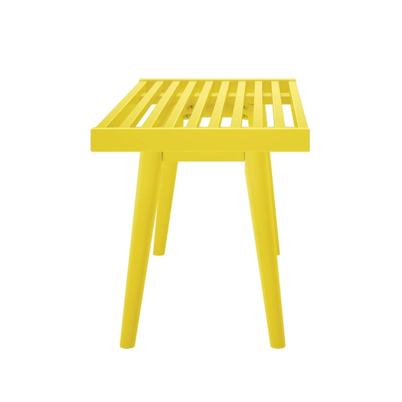 Plank and Beam Mid Century Single Wood Entryway Bench - 41.3 L x 16.5 W x 17.5 H