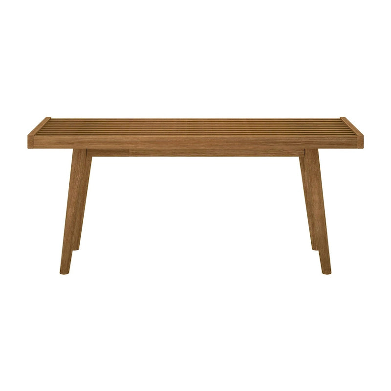 Plank and Beam Mid Century Single Wood Entryway Bench - 41.3 L x 16.5 W x 17.5 H