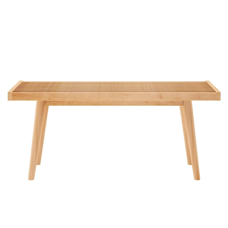 Plank and Beam Mid Century Single Wood Entryway Bench - 41.3 L x 16.5 W x 17.5 H