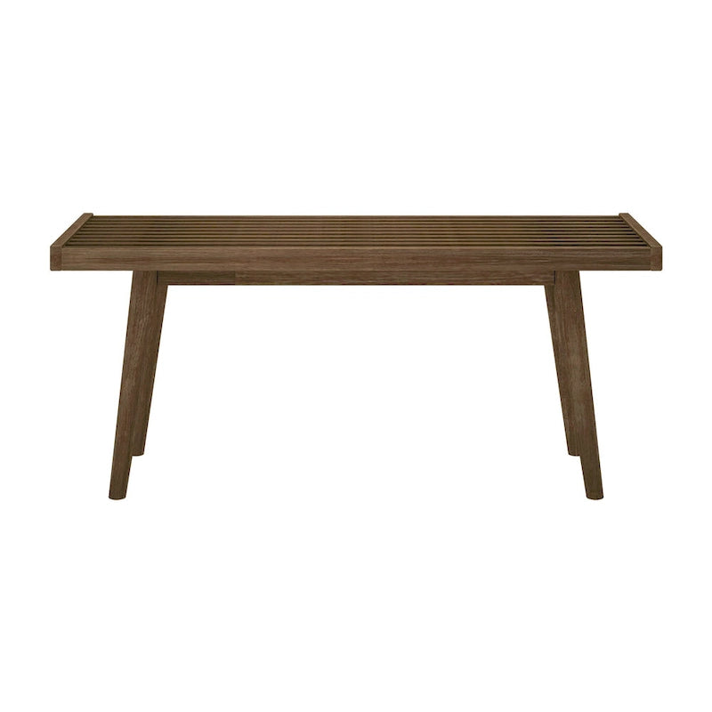 Plank and Beam Mid Century Single Wood Entryway Bench - 41.3 L x 16.5 W x 17.5 H