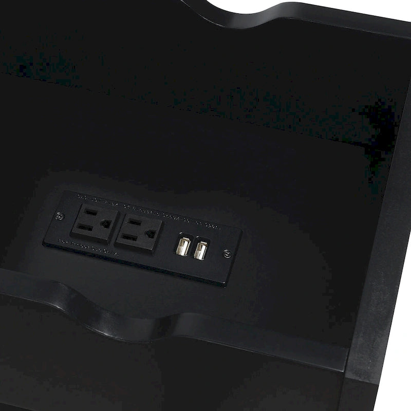 Convenience Concepts Oxford Flip Top End Table with Charging Station and Shelf