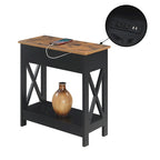 Convenience Concepts Oxford Flip Top End Table with Charging Station and Shelf