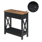 Convenience Concepts Oxford Flip Top End Table with Charging Station and Shelf