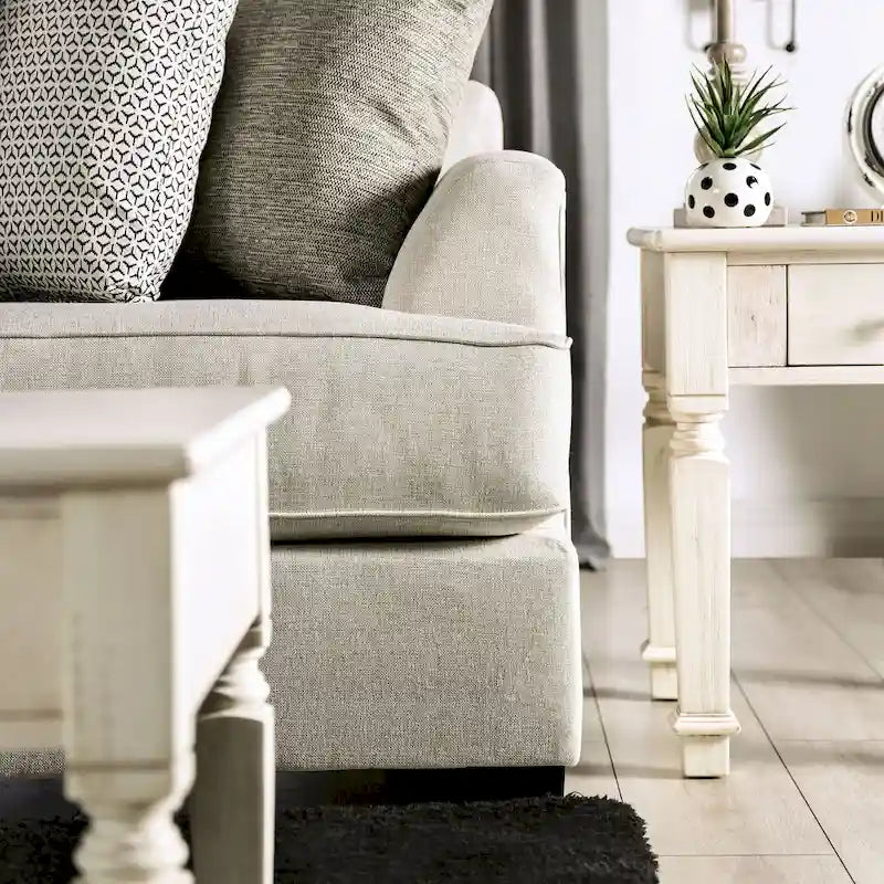 Ilka Transitional Chenille L-Shaped Flared Arms Sectional by Furniture of America