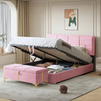 2-Pieces Bedroom Sets,Queen Size Upholstered Platform Bed