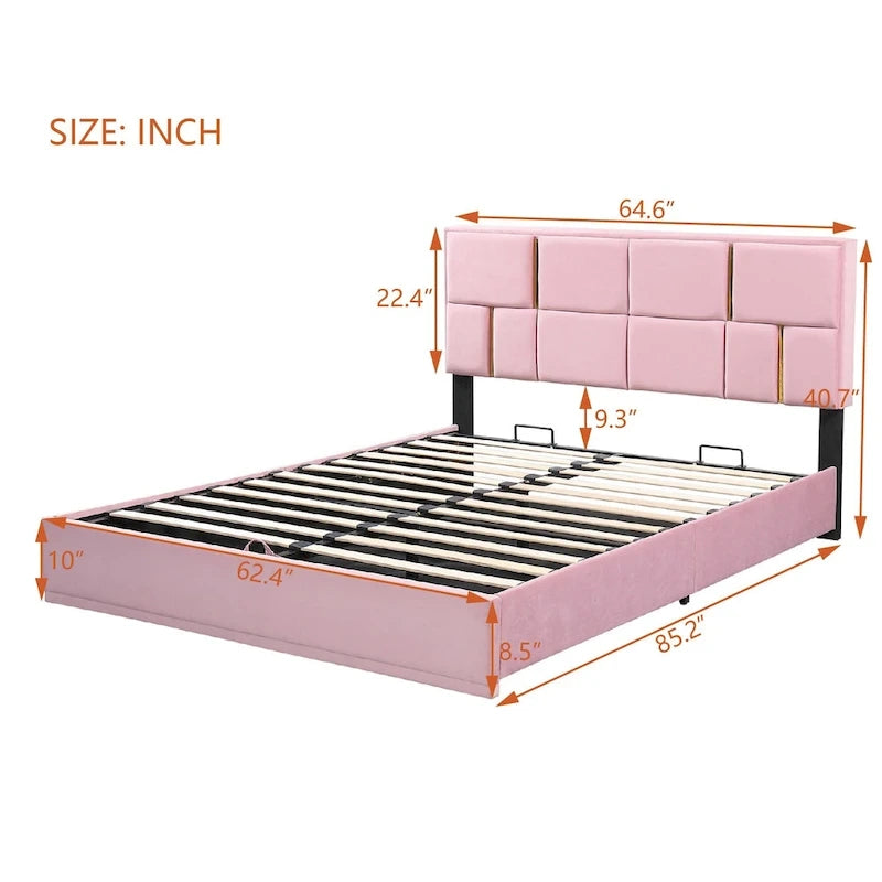 2-Pieces Bedroom Sets,Queen Size Upholstered Platform Bed