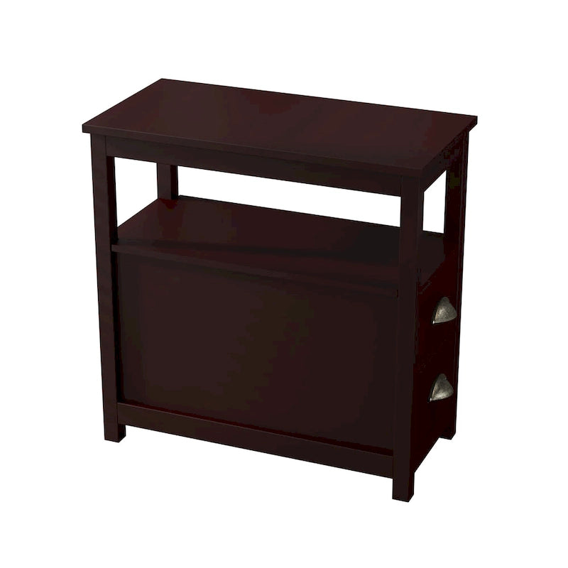 End Table With Two Drawers And Open Shelf