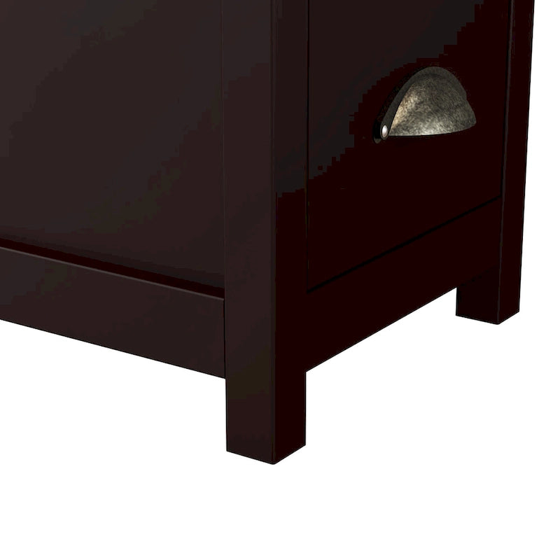 End Table With Two Drawers And Open Shelf