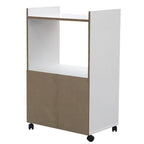 2-Door Kitchen Microwave Cart, White