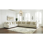 Signature Design by Ashley Rawcliffe Ivory and Peach 4-Piece Sectional Sofa