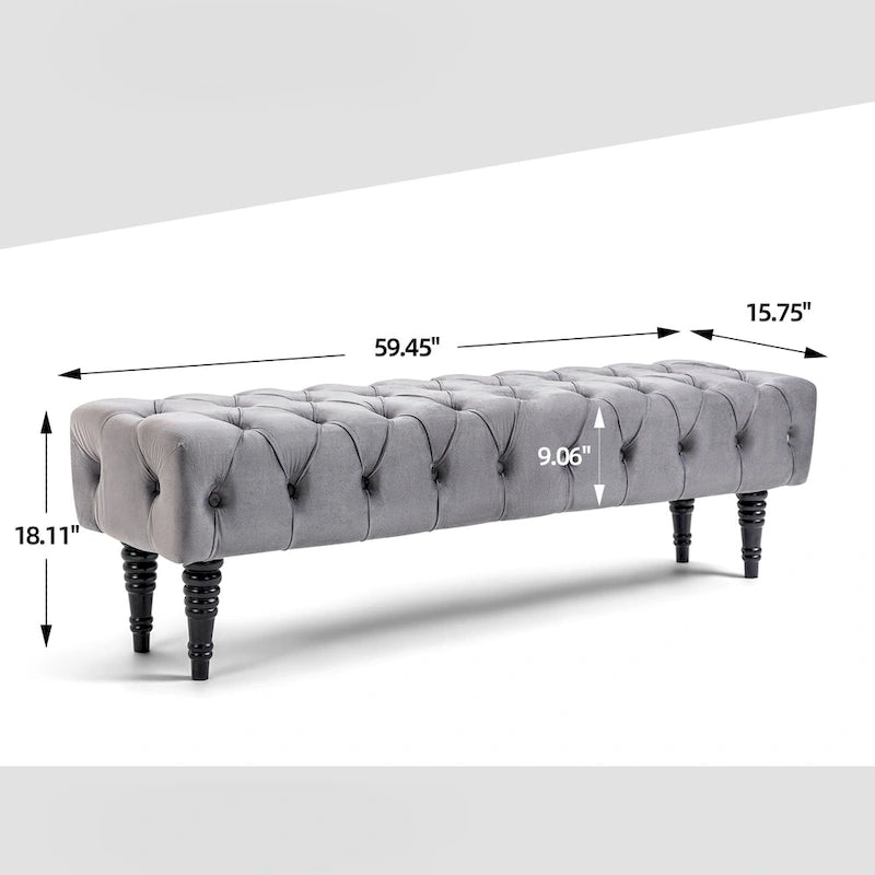 AVAWING Upholstered Tufted Ottoman Bench Accent Entryway Bench