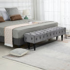 AVAWING Upholstered Tufted Ottoman Bench Accent Entryway Bench