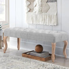 AVAWING Upholstered Tufted Ottoman Bench Accent Entryway Bench