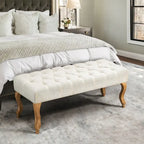 AVAWING Upholstered Tufted Ottoman Bench Accent Entryway Bench