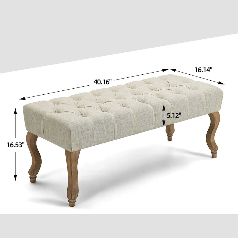 AVAWING Upholstered Tufted Ottoman Bench Accent Entryway Bench