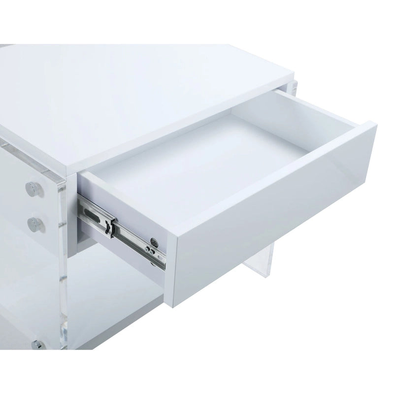 Somette Barry Upholstered Bedroom Set with Bed, Buffet & Lamp Table