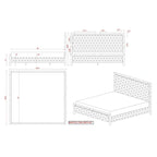 Somette Barry Upholstered Bedroom Set with Bed, Buffet & Lamp Table