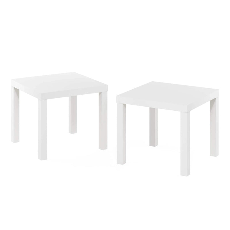 Furinno Classic Homey Square Side Table, Set of 2, Black