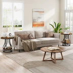 Round Side Table White Gold End Table 2-Tier End Table Modern Bedside Table Small Side Table with Storage for Living Room