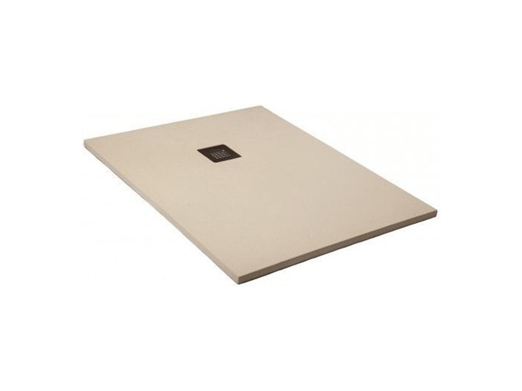 Shower tray 72x200 cm Extra Thin Line White Ral 1013 in Synthetic Resin and Marble Powder With Free-Mounting Drain DTZR35883