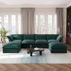 U Shape Couch Sectional for Living Room, Convertible Sectional Sofa, Modular Sectional Couch with Ottomans for Living Room