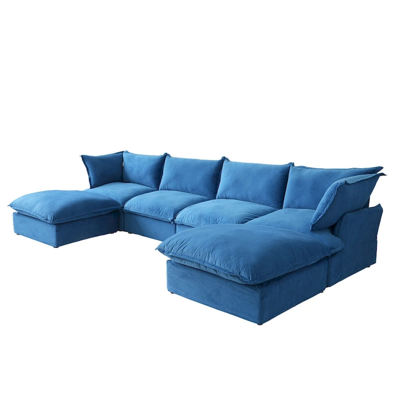 U Shape Couch Sectional for Living Room, Convertible Sectional Sofa, Modular Sectional Couch with Ottomans for Living Room