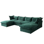 U Shape Couch Sectional for Living Room, Convertible Sectional Sofa, Modular Sectional Couch with Ottomans for Living Room
