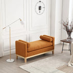 Upholstered Bench with Wood Legs