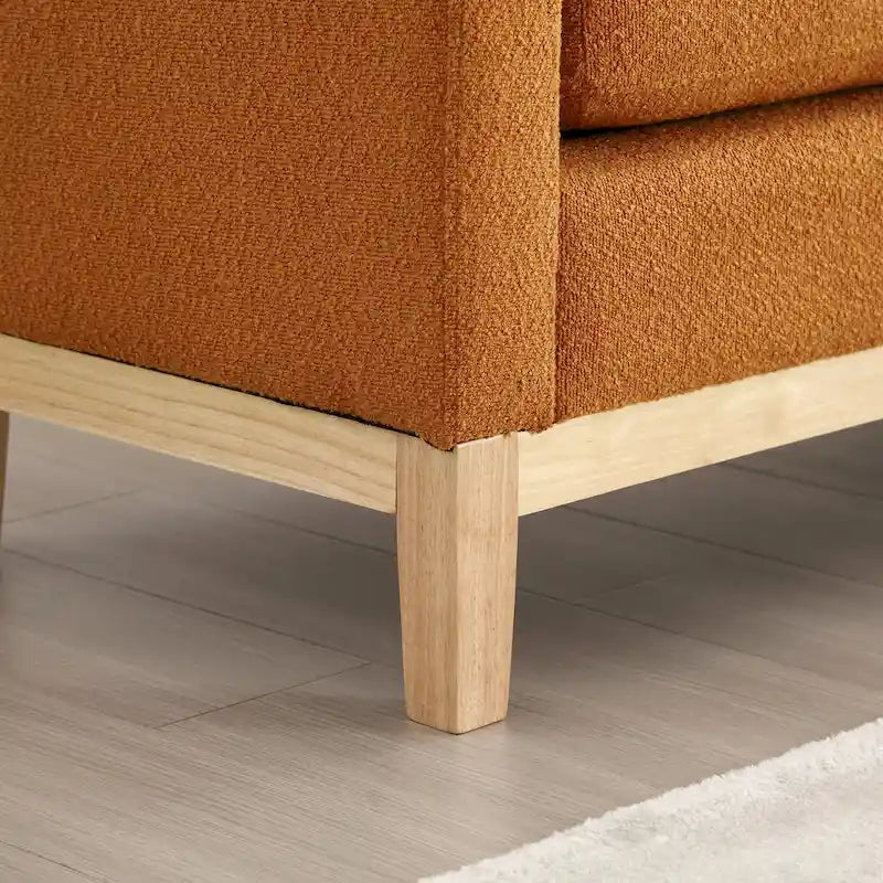 Upholstered Bench with Wood Legs