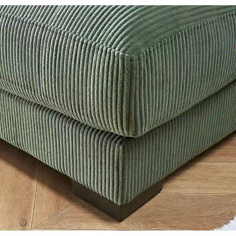 US Pride Furniture Luxe Oversized Soft Corduroy Fabric Chaise Sofa for Living Room and Bedroom