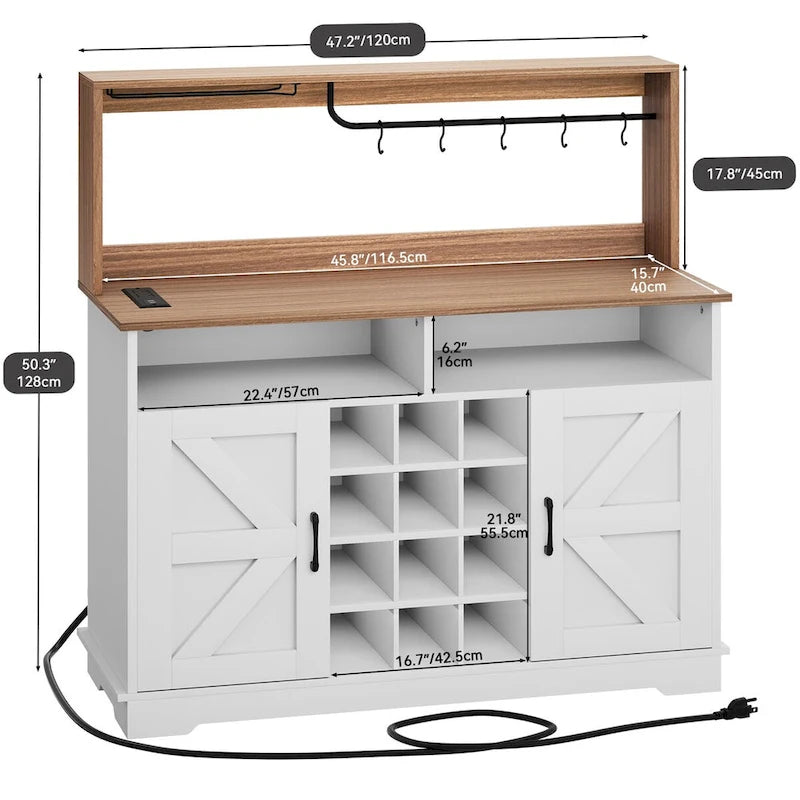 50 Farmhouse Coffee Bar Cabinet Wine Buffet Cabinet Kitchen Sideboard Buffet Cabinet