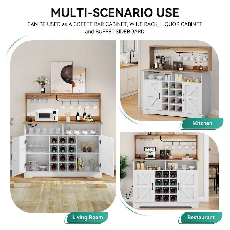 50 Farmhouse Coffee Bar Cabinet Wine Buffet Cabinet Kitchen Sideboard Buffet Cabinet