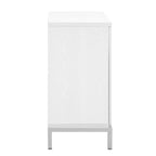 Storage Cabinet Accent Cabinet with Solid Wood Veneer and Metal Leg Frame for Living Room, Entryway