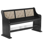 Best Quality Furniture Tufted Backrest Upholstered Counter Height Dining Bench (Single)