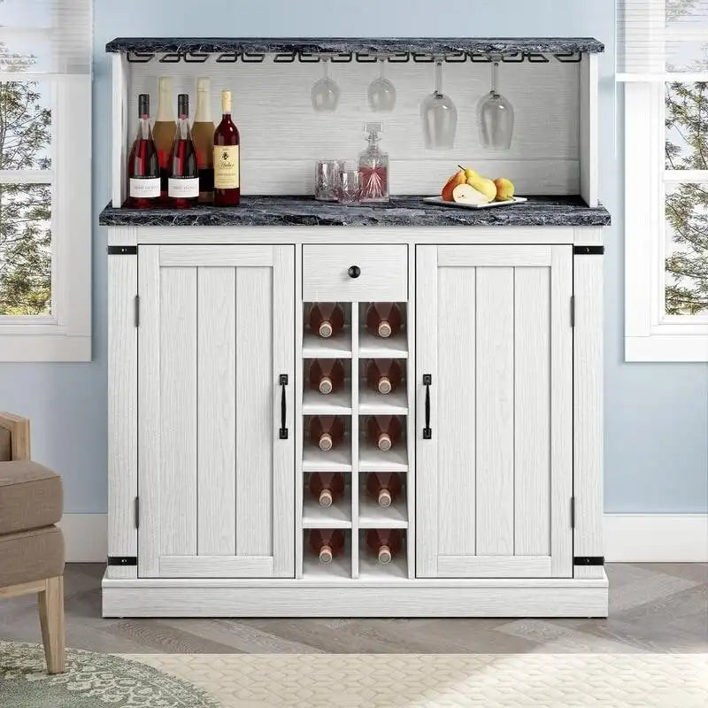 47 in. Farm Style Wood Buffet Bar Cabinet