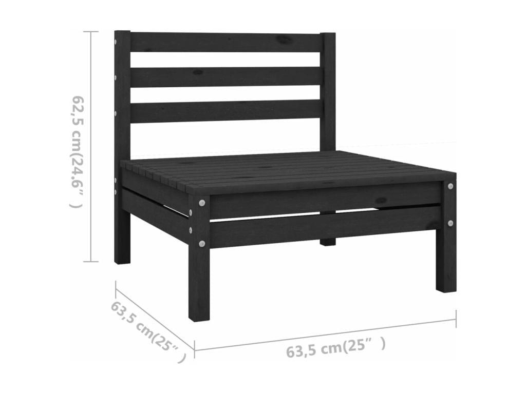 4-piece garden furniture set, solid pine wood, black ZSOJ81105