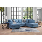 American Furniture Classics Bluebell Model A414V5-K2 U Shaped Sectional with 4 Throw Pillows
