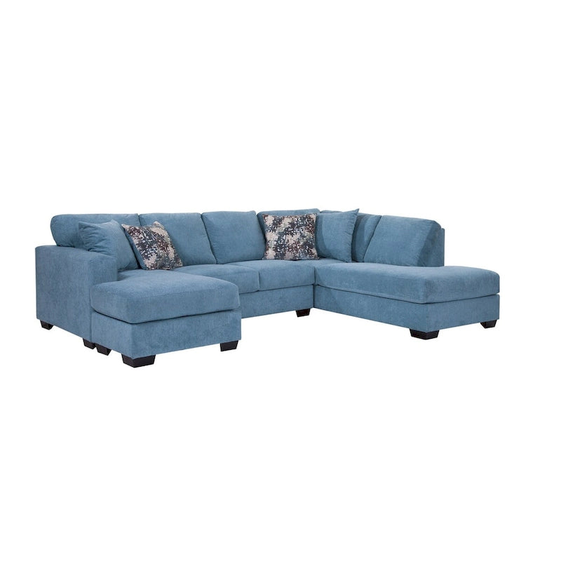 American Furniture Classics Bluebell Model A414V5-K2 U Shaped Sectional with 4 Throw Pillows