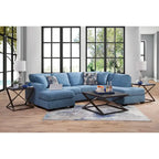 American Furniture Classics Bluebell Model A414V5-K2 U Shaped Sectional with 4 Throw Pillows