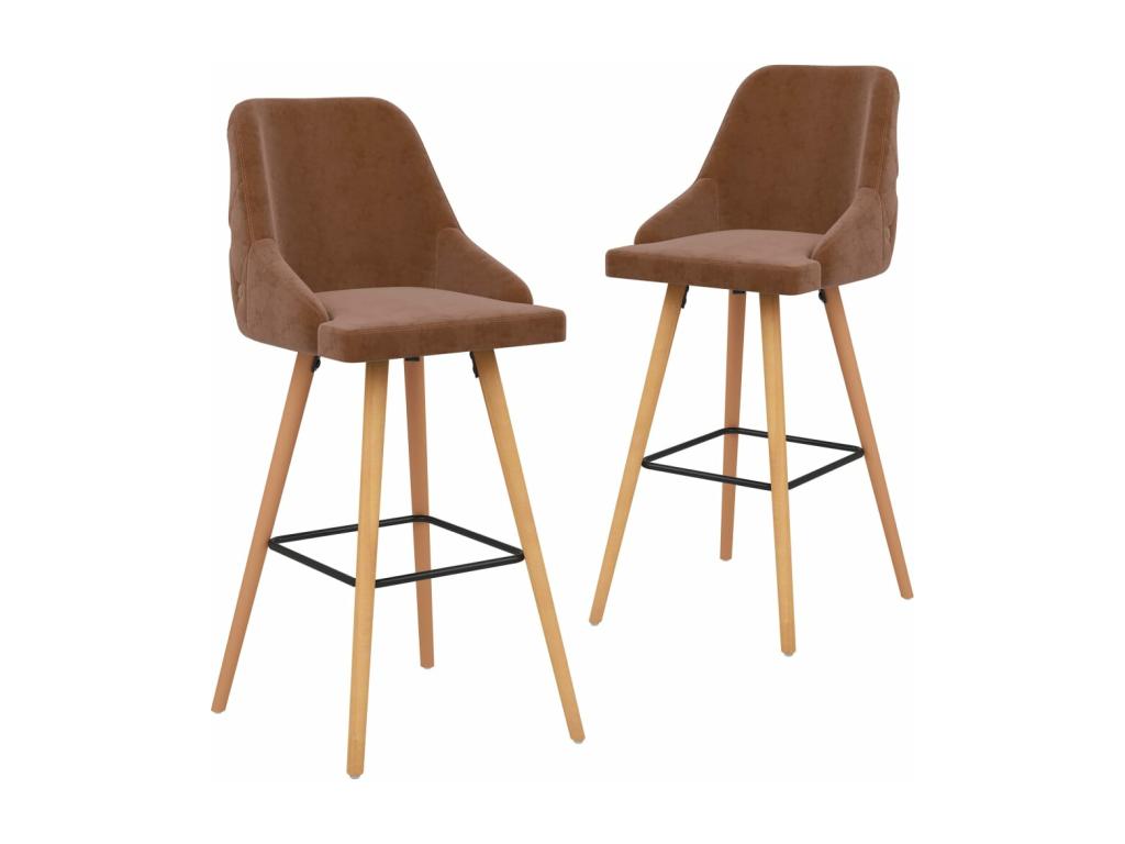 Lounge Bar Stools, 2 pcs, Brown Velvet, EHSN98427