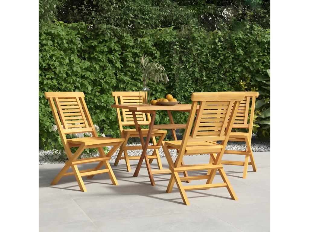 4-piece folding garden chairs, 47x63x90 cm, solid teak wood, ODYJ75904