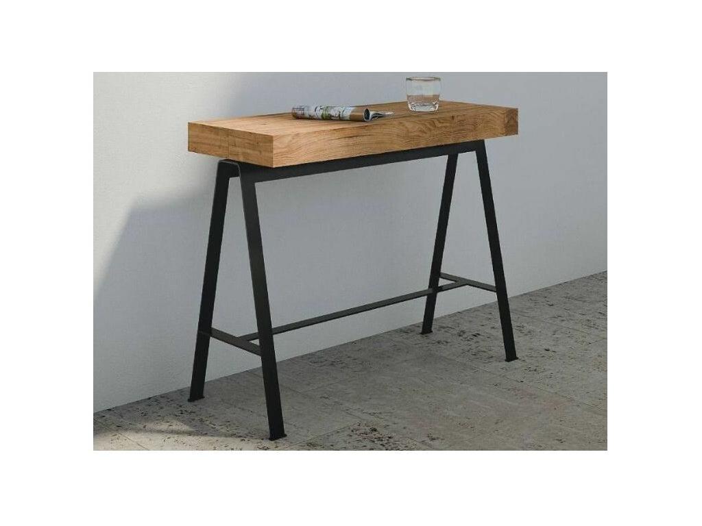 Small Premium Console Table, Stained Fir, Anthracite Frame FYPT58766