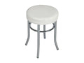 Elariva - Chrome Steel and White Faux Leather Stool URGU88804