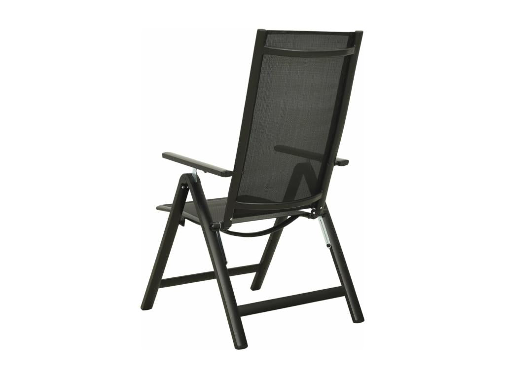 Folding garden chairs, 2 pieces, Textilene and aluminum, Black SJXG67356