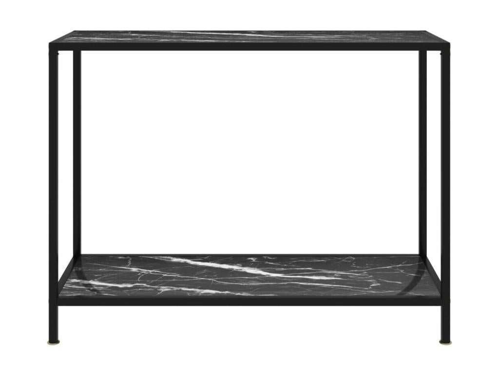 Black console table 100x35x75 cm Tempered glass UTRP89516