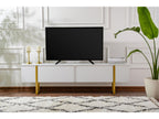 Modern TV unit with 2 drop-down doors, 180cm wide, white and gold, RTWA75830