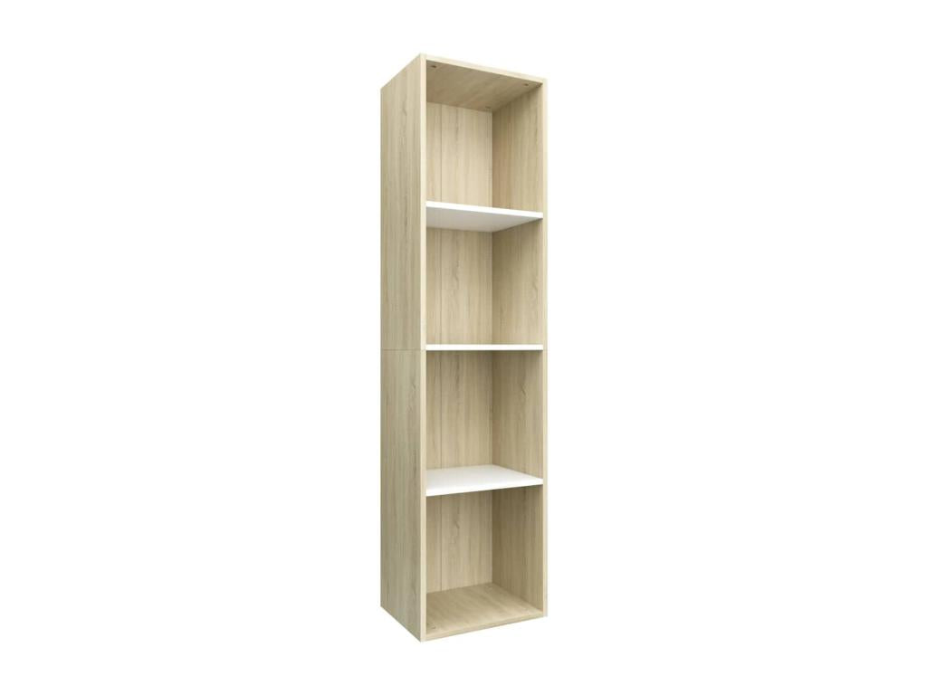 White and oak bookcase/TV unit, 36x30x143 cm, VHXT49489
