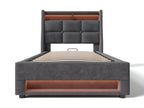 Storage bed with USB charger and LED - 160x200 cm - Beige - Elariva HTCL15293