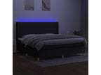 Bed base with mattress and LED lighting, Black, 200x200 cm, Fabric, WKQC11667