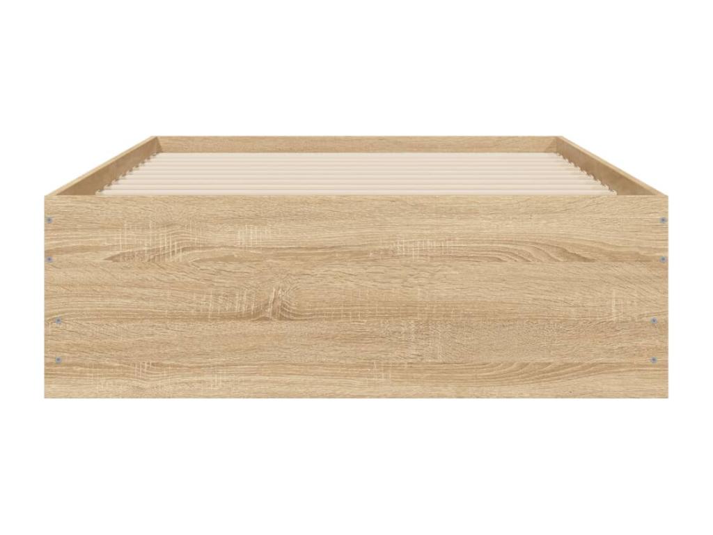 Bed frame and drawers, oak, 90x200 cm, engineered wood RHJW73068